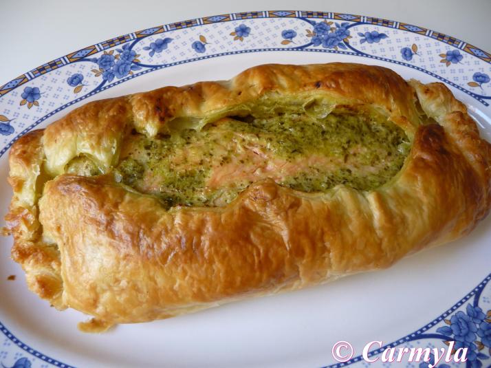 HOJALDRE DE SALMÓN AL PESTO VERDE 1