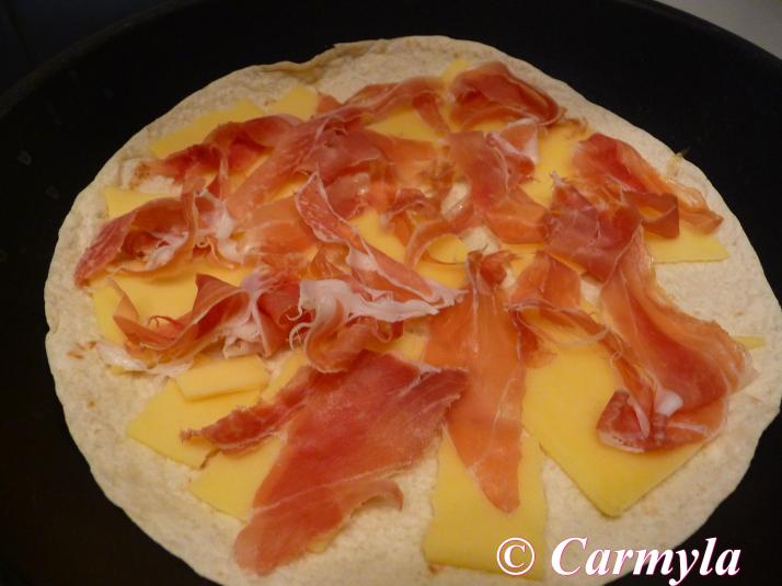 TRIÁNGULOS DE JAMÓN SERRANO preparación