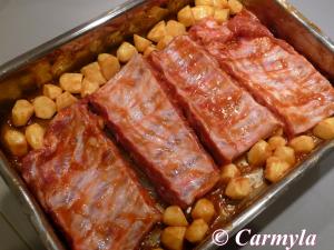 COSTILLAS A LA MIEL preparación