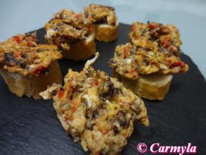 REVUELTO DE MORCILLA CON PIMIENTOS tapa  1