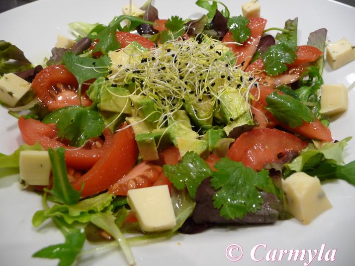 ENSALADA CON AGUACATE Y QUESO &