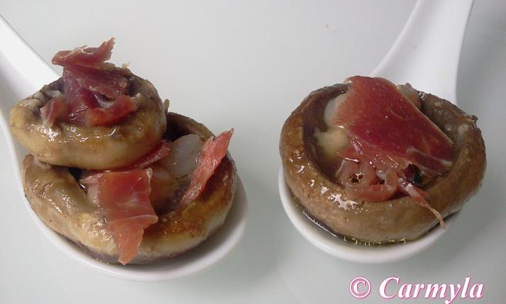 CUCHARILLA DE CHAPIÑONES CON JAMÓN 1