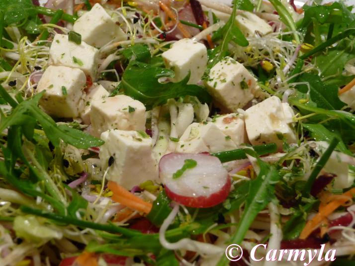 ENSALADA CON QUESO FETA MARINADO 1