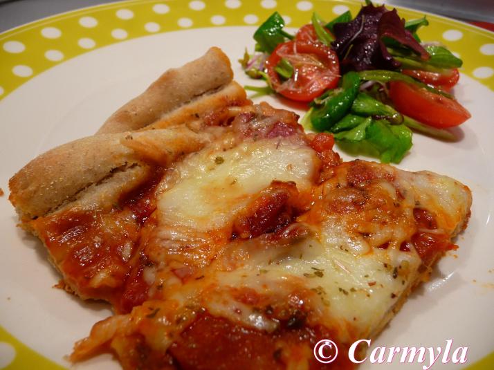 PIZZA INTEGRAL DE SALAMI Y CHORIZO