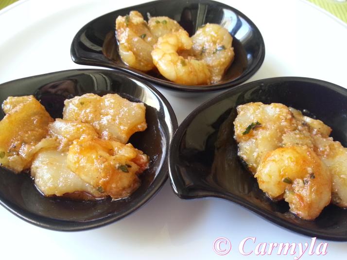 CARRILLERAS DE RAPE CON GAMBAS 1