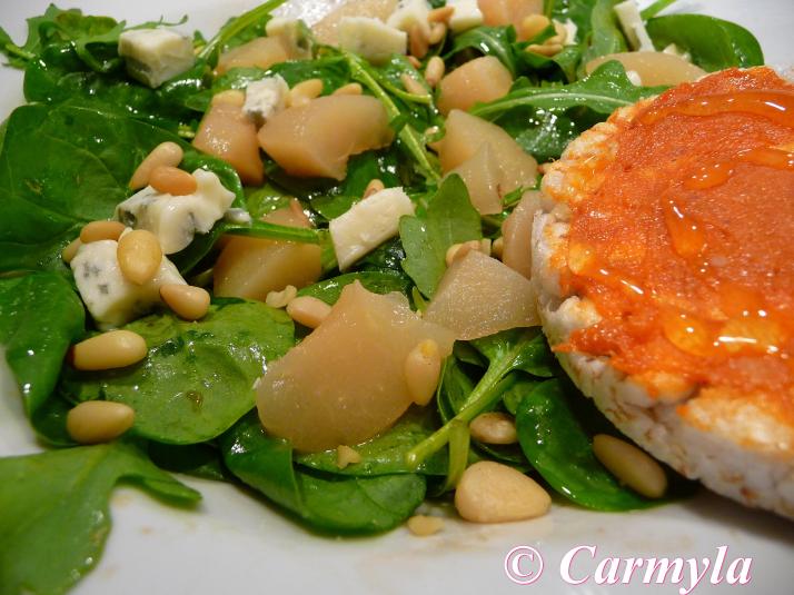 ENSALADA DE PERA Y QUESO con tostada