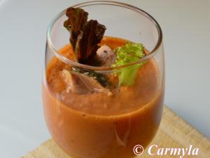 CREMA FRÍA DE TOMATE Y ATÚN vaso 1