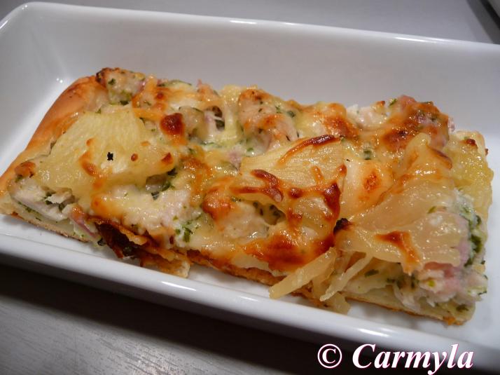 PIZZA DE POLLO CON PIÑA