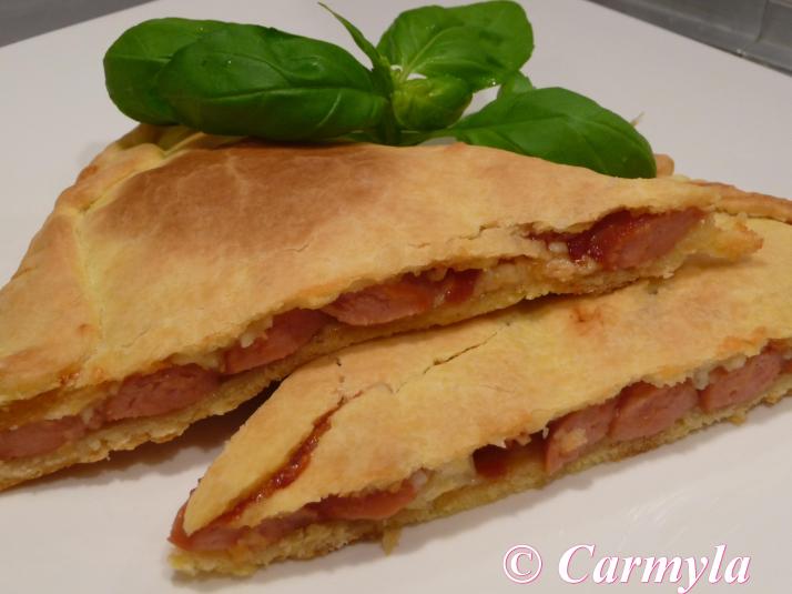 click en la foto para VER LA RECETA CALZÓN DE SALCHICHAS tapa