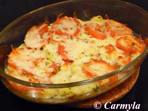 PATATAS Y TOMATES AL HORNO fuente