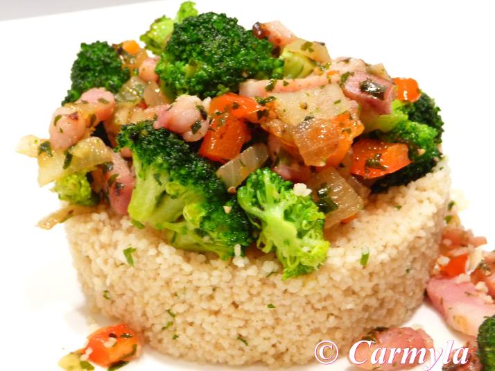 COUSCOUS CON BRÓCOLI Y BACON 1