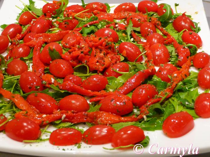 ENSALADA DE CAMINITOS DE TOMATE Y PIMIENTOS 2
