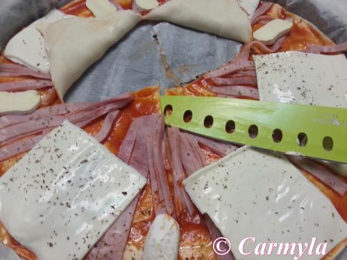 FLOR QUEBRADA DE CHORIZO, JAMÓN y QUESO prep 1