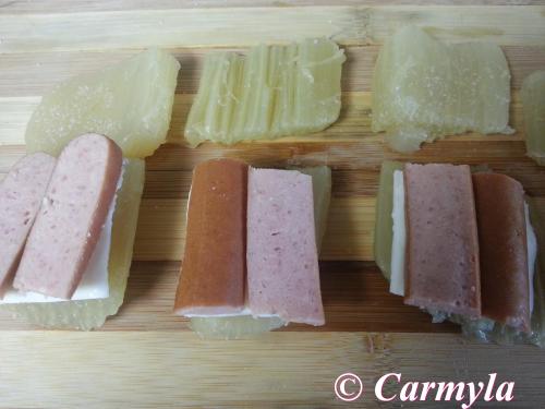 CARDO RELLENO DE FRANKFURT Y QUESO prep 1