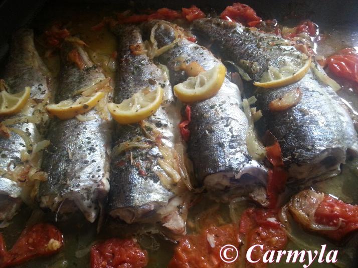 TRUCHA CON JAMÓN Y TOMATE AL HORNO 1