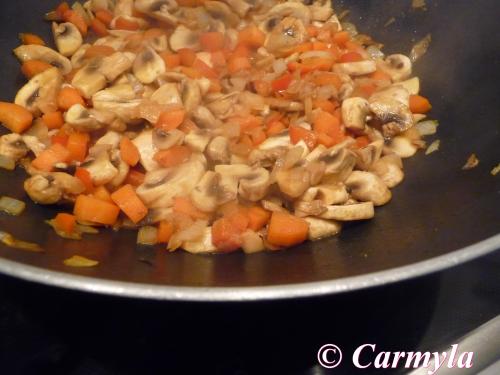 WOK DE ARROZ CON CHAMPIÑONES Y CURRY prep 2
