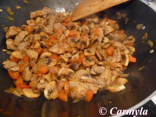 WOK DE ARROZ CON CHAMPIÑONES Y CURRY prep 3