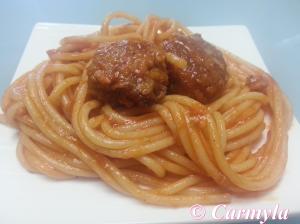 MINI ALBÓNDIGAS CON SPAGHETTI tapa 1