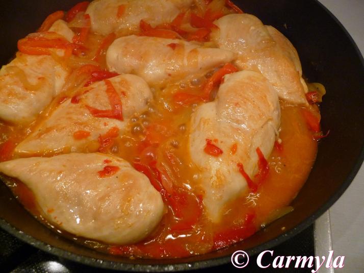 PECHUGAS DE POLLO CON PIMIENTOS EN TAJINE prep