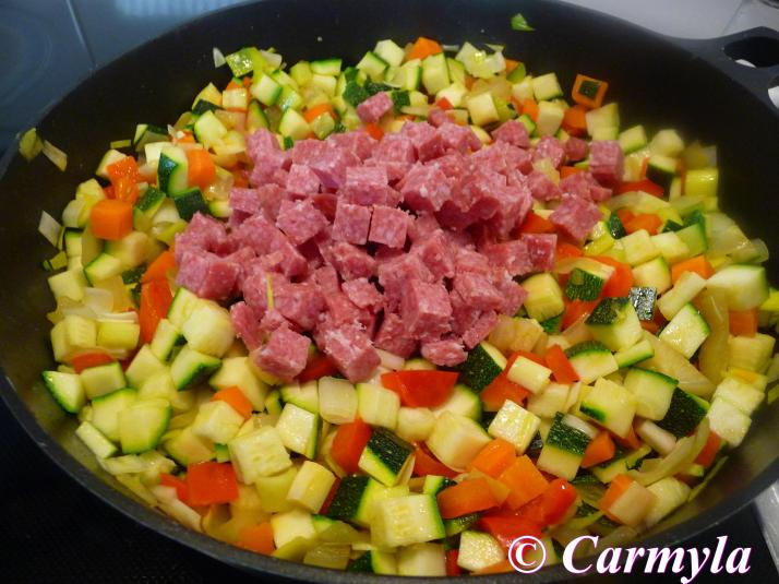 REVUELTO DE VERDURAS CON SALCHICHÓN prep 1