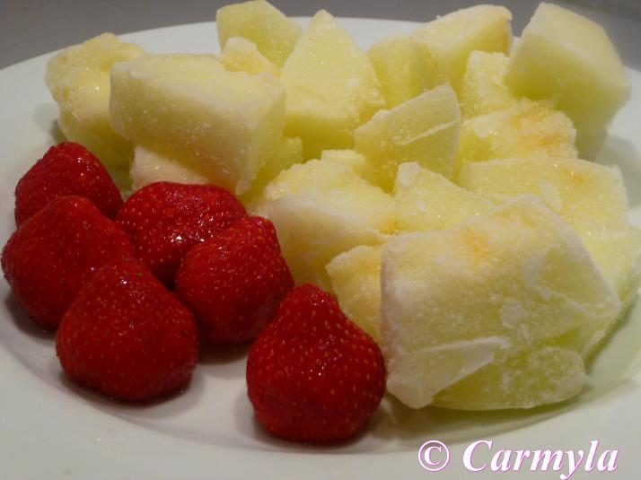 SORBETE DE MELÓN CON FRESAS ingredientes 1