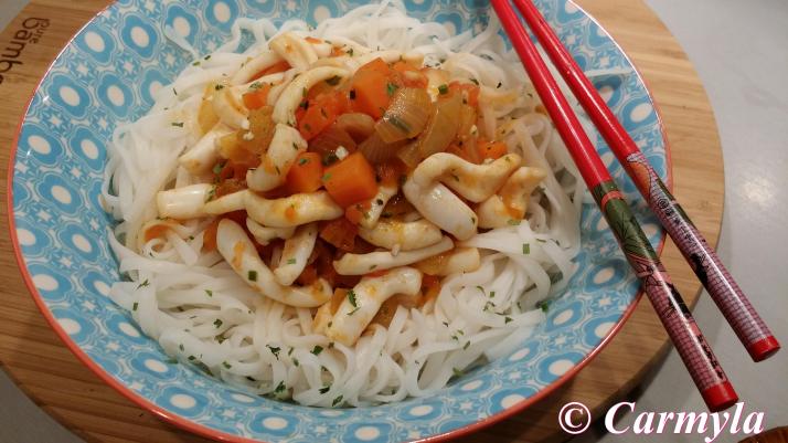 TALLARINES DE ARROZ TANDOORI  CON SEPIA sin mezclar 2