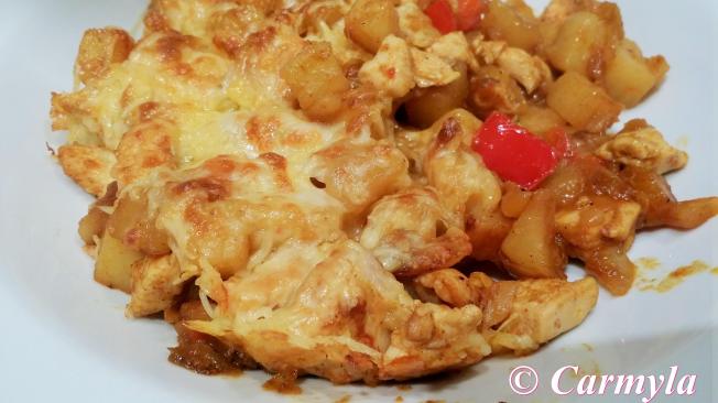 GRATINADO DE POLLO MORUNO CON PATATAS  1